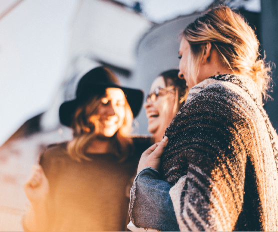 Group of friends laughing 